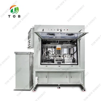 Máquina de llenado de electrolitos semi automotriz con guantera para la celda de bolsas